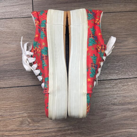Vintage Hanes Christmas Holiday Sneakers Lace Up Platform Red Women's Size 6M - Picture 3 of 11